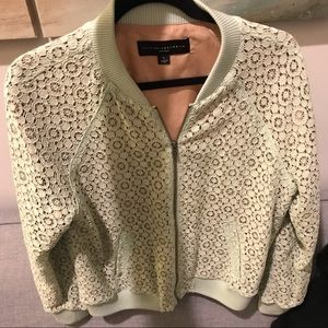 Mint Lace Bomber Jacket